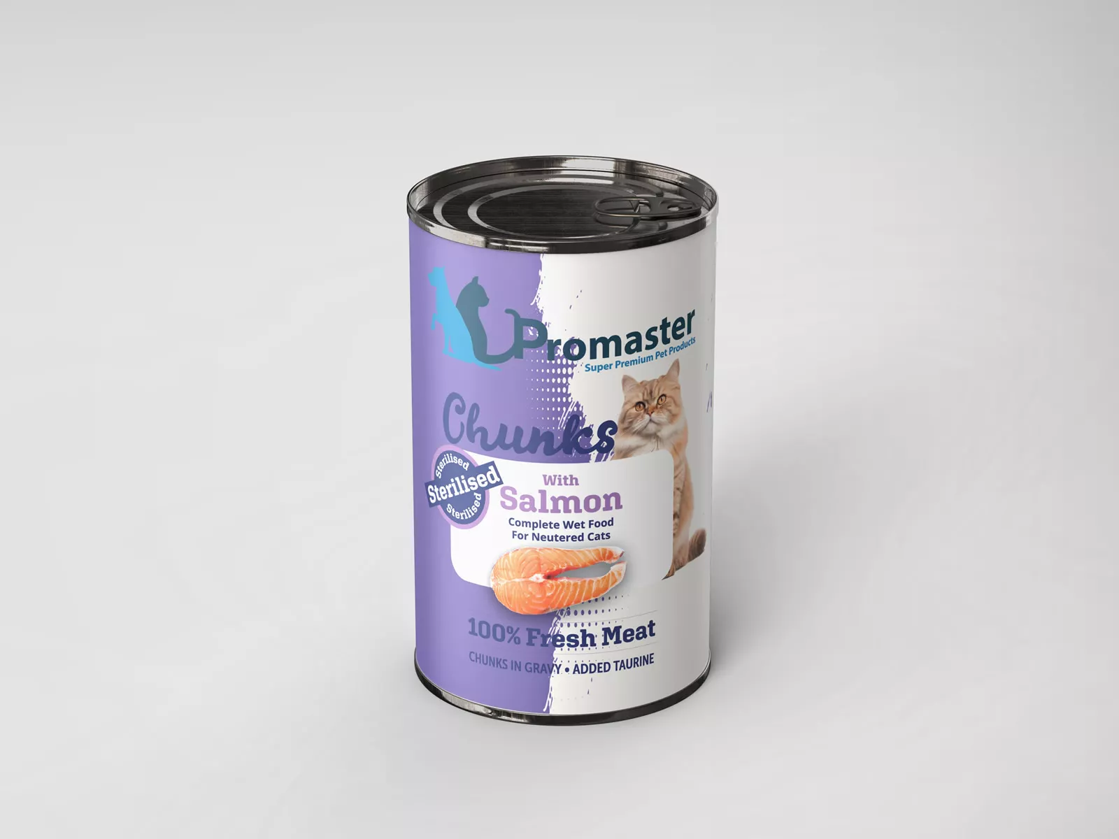 ProMaster sterilised salmon chunks in gravy for cats